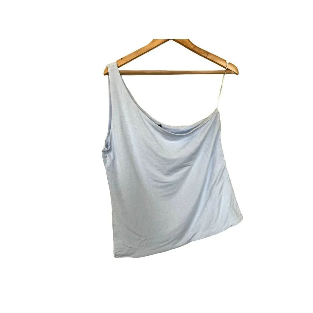 NWT J.Crew One Shoulder Light Blue Top XL